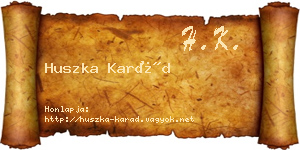 Huszka Karád névjegykártya